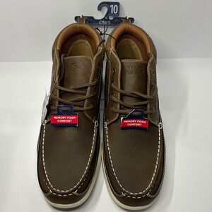 Chaps Toby Mid Mens Fashion Boot Brown Moc Toe Memory Foam Size 10 NEW